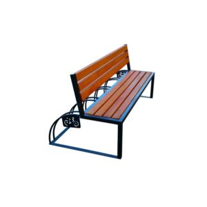 Ławka stalowa Modern ze stojakiem rowerowym