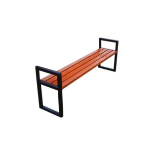 Ławka stalowa Modern bez oparcia z podłokietnikiem