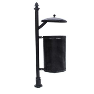 Kosz parkowy z daszkiem Retro I stalowo żeliwny