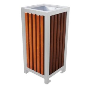 Kosz parkowy ze stali nierdzewnej Łódzki Inox, 45l-60l