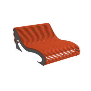 Leżak miejski parkowy stalowo drewniany Soft podwójny