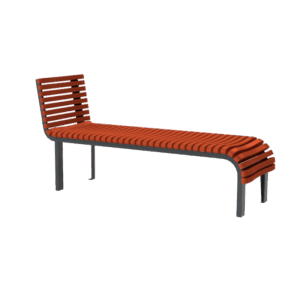 Leżak miejski parkowy stalowo drewniany Modern