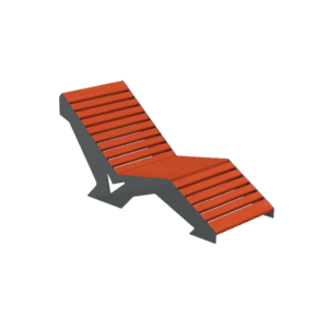 Leżak miejski parkowy stalowo drewniany Grano