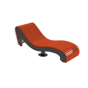 Leżak miejski parkowy stalowo drewniany Soft obrotowy