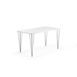 Stół do jadalni 800x1400x720mm blat biały nogi chrom