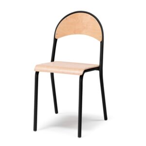 Krzesło do stołówki, buk, stelaż czarny