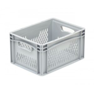 Pojemnik transportowy Euro Basicline 400x300x220 mm szary, ażurowy