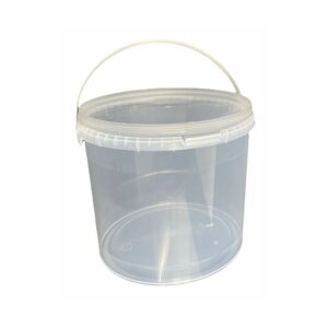 Wiadro 5l z pokrywką plastikowe bezbarwne pojemnik spożywczy