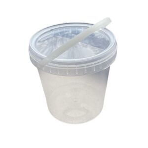 Wiadro 1L z pokrywką plastikowe bezbarwne pojemnik spożywczy