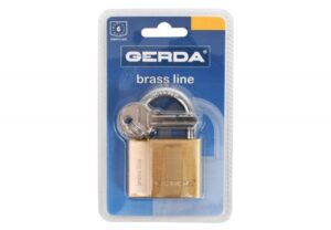 Kłódka pałąkowa GERDA BRASS LINE KMZ S3010A mosiężna, blister