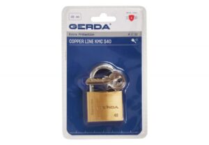 Kłódka pałąkowa mosiężna GERDA COPPER LINE KMC S30 blister