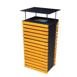 Kosz COMBO z daszkiem stalowo-drewniany, 60l