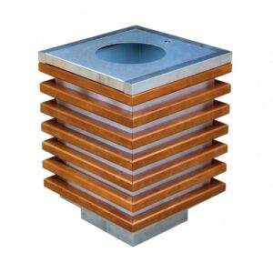 Kosz stalowo-drewniany Cube, 60l