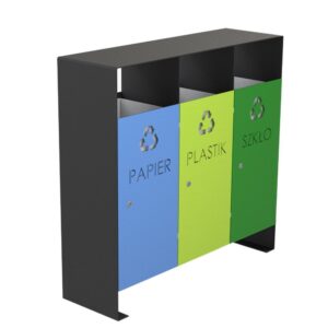 Kosz metalowy do segregacji śmieci 3x50l Simply