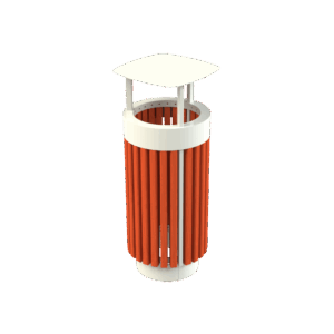 Kosz stalowo-drewniany Olimp z daszkiem, 45l-60l