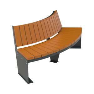 Ławka stalowa FALA z oparciem wewnętrznym