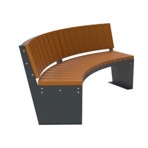 Ławka stalowa FALA z oparciem II zewnętrznym