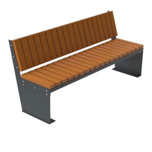 Ławka stalowa POLUS z oparciem