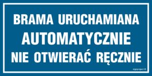NC044 Brama uruchamiana automatycznie nie otwierać ręcznie