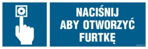 NC076 Naciśnij aby otworzyć furtkę
