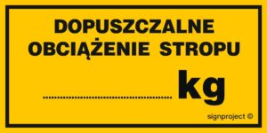 NC081 Dopuszczalne obciążenie stropu .......kg - 6 naklejek