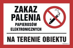 NC087 Zakaz palenia papierosów elektronicznych na terenie obiektu