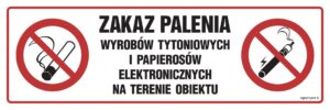 NC088 Zakaz palenia wyrobów tytoniowych i papierosów elektronicznych na terenie obiektu