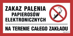 NC092 Zakaz palenia papierosów elektronicznych na terenie całego zakładu