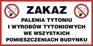 NC109 Zakaz palenia we wszystkich pomieszczeniach