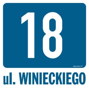 NC112 Znak na zamówienie, Ulica... Nr...