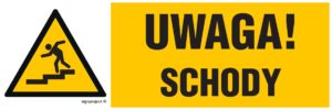 NC119 Uwaga schody - lewostronny
