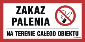 NC127 Zakaz palenia na terenie całego obiektu