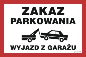 ND053 Zakaz parkowania wyjazd z garażu