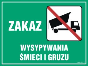 OB010 Zakaz wysypywania śmieci i gruzu
