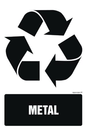 OD100 Etykiety na pojemniki na odpady - Metal, Odpady organiczne, Papier, Szkło, Tworzywa sztuczne