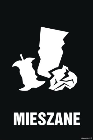 OD104 Etykiety na pojemniki na odpady Odpady mieszane