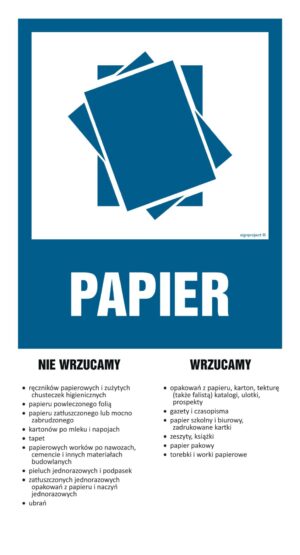 OD202 Instrukcja segregacji odpadów - PAPIER