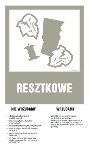 OD203 Instrukcja segregacji odpadów - RESZTKOWE