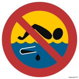 OE016 Bezwzględny zakaz kąpieli - woda silnie skażona