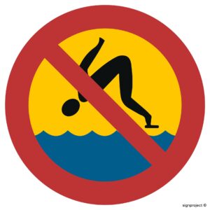 OE017 Zakaz skakania do wody