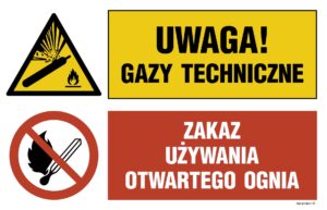 OI038 Uwaga! gazy techniczne, Zakaz używania otwartego ognia