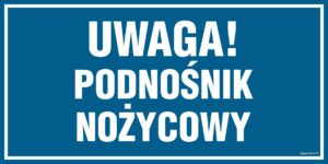 PA551 Uwaga podnośnik nożycowy - 6 naklejek
