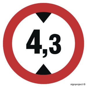 SA007 Zakaz wjazdu pojazdów o wysokości ponad 4,3 m.