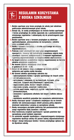 NE002 Regulamin korzystania z boiska szkolnego