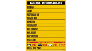 OA088 Tablica budowlana informacyjna (kolorowa)