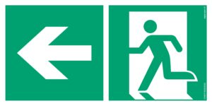 AE092 Kierunek do wyjścia ewakuacyjnego w lewo