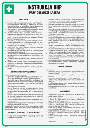 DD013 Instrukcja BHP przy obsłudze lasera