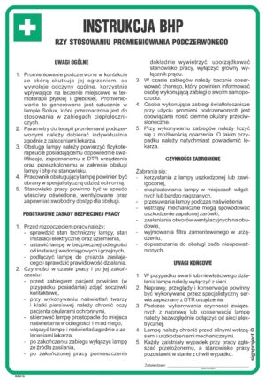 DD015 Instrukcja BHP przy stosowaniu promieniowania podczerwonego