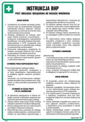 DD016 Instrukcja BHP przy osbłudze urządzenia do masażu wirowego