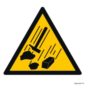 GE001 Prace na wysokości - ostrzeżenie przed spadającymi przedmiotami - 12 naklejek